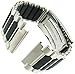 Milano Watchbands compatible with 18mm Timex Ironman Sport Metal Silver and Black Tone Buckle Watch Band TX485168T