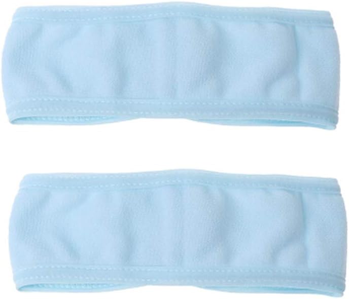 ICYANG 2 Pieces Headband Spa Bath Shower Make Up Wash Face Cosmetic Mask Women Ladies Hair Band Headwear Accessories（Blue）