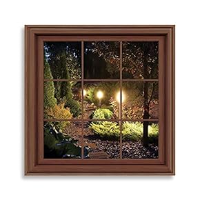 Framed Canvas Home Artwork Decoration View from The Window Canvas Wall Art for Living Room, Bedroom - 16x16 inches