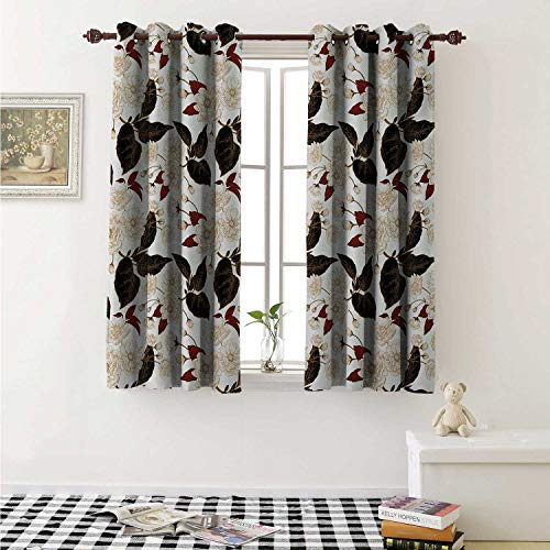 Floral Customized Curtains Chinese Plum Flowers Branches Eastern
