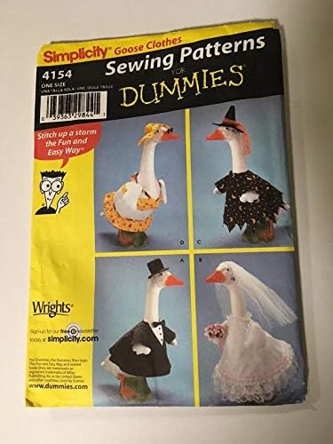 Amazon Com Simplicity 4154 Sewing Pattern Goose Clothes Fits Geese 22 To 26 Tall Arts Crafts Sewing