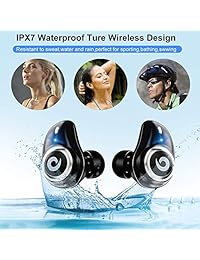 Auriculares Bluetooth inalámbricos CASECUBE Bluetooth Auriculares inalámbricos IPX7 Impermeable 60H Playtime Bluetooth 5.0 estéreo Hi Fi Sonido con 2000mAH Funda de Carga (Negro)