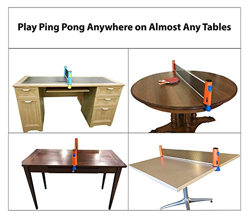 Portable Table Tennis Net and Post Set, Ping Pong Net Fits Tables Up to 2.0 inch (5.0 cm, White)