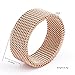 18K-rose-gold-stainless-steel Circle Woven Mesh Rings For Women Men Jewelry Wedding Rings Size 6 to 10