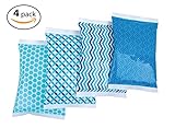 Ice Pack for Lunch Boxes - 4 Reusable Packs - Keeps Food Cold - Cool Print Bag Designs - Great for kids or adults lunchbox and cooler
