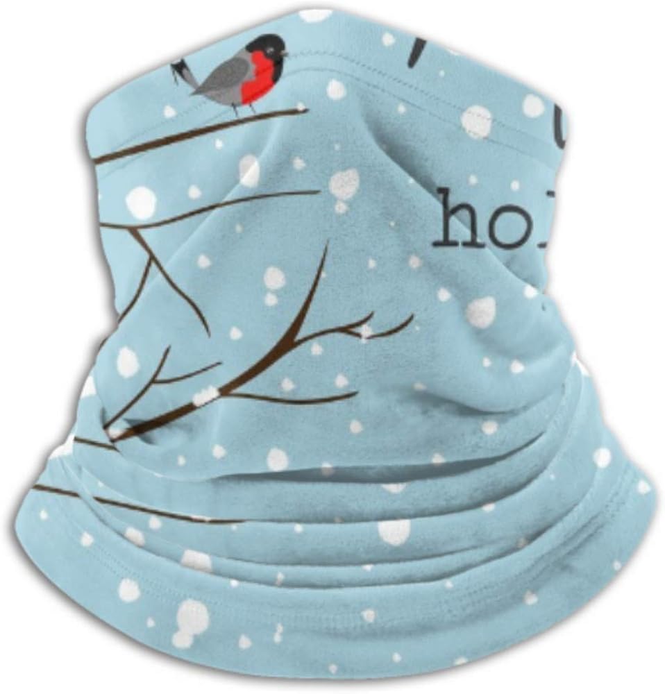 Fleece Neck Warmer ，multifunctional Winter Landscape Scene Christmas