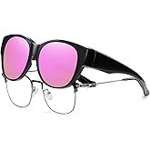 HAOLOTA Fit Over Glasses Sunglasses for Women Polarized, Trendy Cat Eye Sunglasses Wear Over Glasses, UV Protection