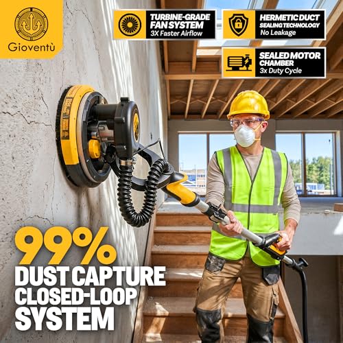 Electric Drywall sander with Vacuum, NSK Bearing& 26' Cord for Ceiling&Wall photo 11