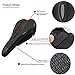 Cevapro Bike Saddle Cover, Soft Silicone Padded Bike Seat Cover Improved Comfort Breathable Anti-Slip Bicycle Seat Cover for Spin Stationary Cruiser Bike Mountain Road Bike Outdoor Cycling
