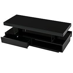 Merax Modern Center Coffee Table with 2 Storage