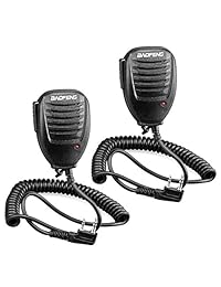 Walkie Talkie Micrófono de altavoz de mano, Micrófono de hombro para BaoFeng UV-5R 5RA 5RB 5RC 5RD 5RE 5REPLUS 3R + Accesorios de radio de dos vías (paquete de 2)