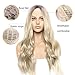 Dream Soul Ombre Blonde Long Curly Wavy Wig 28 Inch Middle Part Wigs for White Women 2 Tone Blonde Wig Full Curly Cosplay Wigs