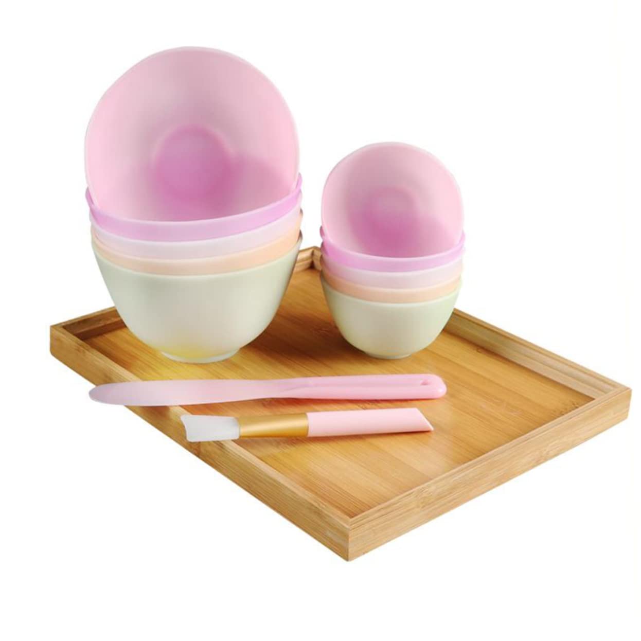 Beatifufu Odorless Silicone Bowl for Home Use Anti-drop Mixing Bowl for Facial Masks and Prep Measuring Flexible Microwave Dishwasher Safe Pink