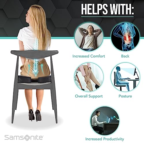 SAMSONITE, Orthopedic Seat Cushion for Office Chair or Car Seat [HIGH