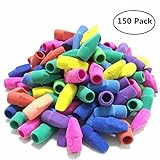 Pencil Top Eraser Caps Arrowhead Assorted Colors in Bulk Pack of 150