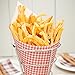 Restaurantware Conetek 10-Inch Eco-Friendly Finger Food Cones: Perfect for Appetizers - Food-Safe Paper Cone with Picnic Print Styling - Disposable and Recyclable - 100-CT