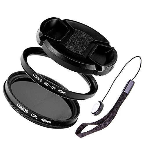LUMOS PRO Slim Filter Set 46mm | Polfilter zirkular MC UV Filter Objektivdeckel | Zubehör für Kamera Objektiv Ø 46 mm