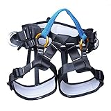 kissloves Full Body Safety Harness Outdoor Climbing Harness Half Body Harness Safe Seat Belt for Mountaineering Outward Band Expanding Training Rock Climbing Rappelling Equip (Half-Body Blue)