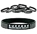 "SUCCESS" SILICONE BRACELETS, BULK 10-PACK ~ Black, Classic Unisex Design ~ Inspirational Motivational Sayings Motivation Quotes Silicone Rubber Bracelets Wristbands