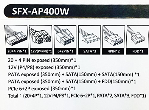 APEVIA SFX-AP400W Mini ITX Solution / Micro ATX / SFX 400W Power Supply