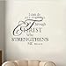 Soledi Wall Decal I Can Do All Things Through Christ Who Strengthens Me Wall Decal Quotes Vinyl Wall Sticker Mural Art Wall Decor Bedroom Living Room, Black