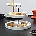 Porcelain Cupcake Stand - 2 Tier Dessert Platter for Wedding Party, White - by Sweese