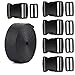 Coopay 2 Inch Plastic Buckles Kit Include 5 Pack Side Release Plastic Buckles,5 Pack Tri-Glide Slides with 5 Yards Black Nylon Webbing Strap