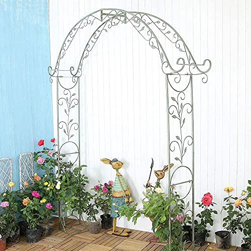 SAFGH Gartenbogenrahmen Einfach zu montieren für Kletterpflanzen Rose Support Gartenlaube, Retro Schmiedeeisen Balkon… – Bild 7