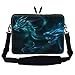 Meffort Inc 17 17.3 inch Neoprene Laptop Sleeve Bag Carrying Case with Hidden Handle and Adjustable Shoulder Strap - Blue Dragon