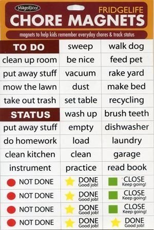 Magnetic Poetry Fridgelife Chore Magnets. Flat Pack. 3306