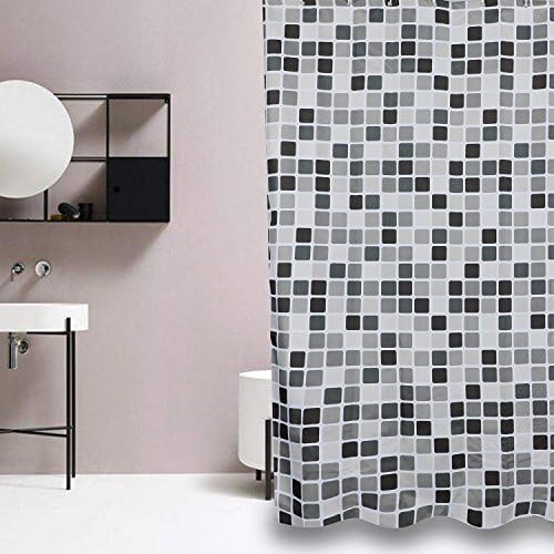 Frosttoad Polyester Fabric Mosaic Pattern Bathroom Shower Curtain, Thick Waterproof, Mildewproof, 72" X 72"