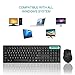 Wireless Keyboard and Mouse, Jelly Comb Full-Size 2.4Ghz Wireless Keyboard Mouse Combo Whisper Quiet for PC Desktop Laptop Windows XP/7/8/10-Updated (Black and Blue)