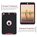 DOMAVER iPad Mini 2 Case,iPad Mini Case,iPad Mini 3 Case,Heavy Duty Shockproof Rugged Cover 3 In1 Hard PC+Silicone Hybrid Impact Resistant Full Body Protective Case for iPad Mini 1/2/3-Black/Red