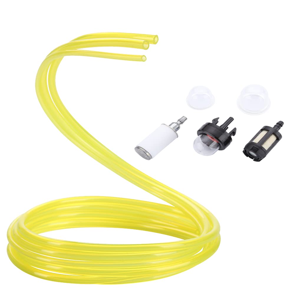 Moritale Fuel Lines Hose (1 Meter) Fuel Filter Kit Primer Bulb for Petrol Strimmer Brush Cutter Lawnmower(3 Pieces & Filters & Primer)
