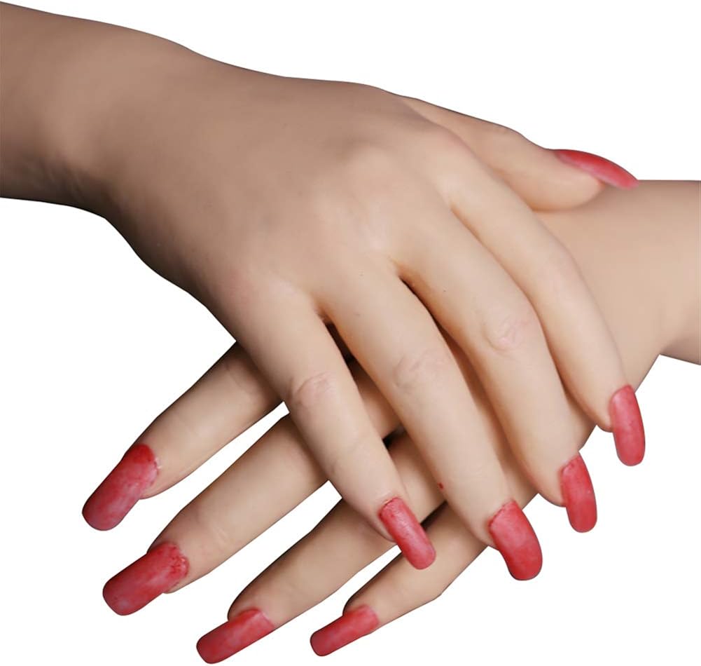 Ajusen Silicone Hand Sleeve Highly Simulated Beautiful Silicone Gloves Cover Hand Burns Skin