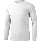 STICKON Mens UPF 50+ Sun Protection Shirts UV SPF Long Sleeve Swim Tee Shirts Lightweight Rash Guard Fishing T-Shirt