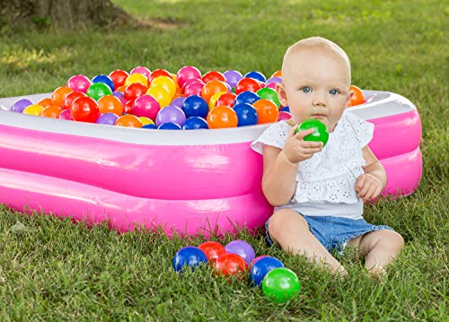 FoxPrint Soft Plastic Kids Play Balls - Non Toxic, 100 Phthalate & Bpa Free - Crush Proof & No Sharp Edges; Ideal for Baby or Toddler Ball Pit, Kiddie Pool, Indoor Playpen & Parties, 100 Balls