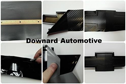 DownardWraps™ Black Carbon Fiber Decals (overlays) You-Cut Chevy Bow Tie Emblem Covers from (2) 11" x 5" Sheets - DownardWraps™ Instructions Included !
