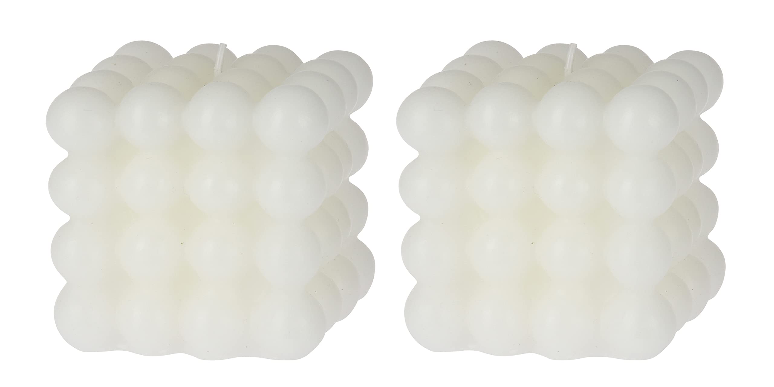 your castle Bubble Candles Set of 2 White Sustainable Decorative Candles, 7.5 x 7.5 x 7.5 cm