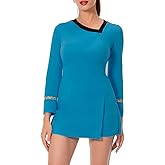 Zhinina Adult Shirt Dress Women Long-Sleeve Uniform Bodycon Top Classic Cosplay Costume Movie Work Clothes Outfit