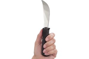 NORTH COAST MEDICAL Norco Big-Grips Serrated Rocker Knife Adaptive Eating Utensil, Non-Weighted. Built Up, Non-Slip Handle. Sharp Stainless Blade. For Weak Hands, Arthritis, Stroke, Parkinson’s, disabilities, the Elderly.
