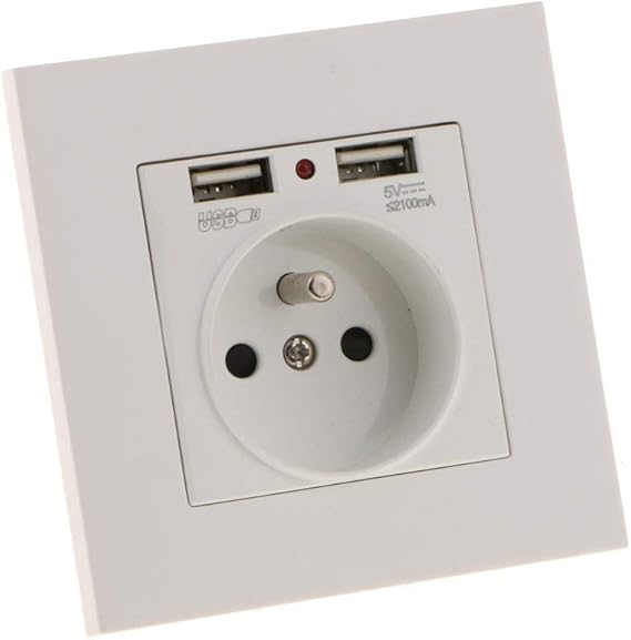 Prise Murale USB, Prise Electrique Murale avec Double USB, Prise de