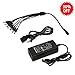 HISVISION Security Camera Power Adapter 12V 5A 100V-240V AC to DC 2.1x5.5mm w/ 8-Way Power Splitter Cable Power Supply-Fits DVR/NVR/AHD/TVI Security System, LED Strip Lights