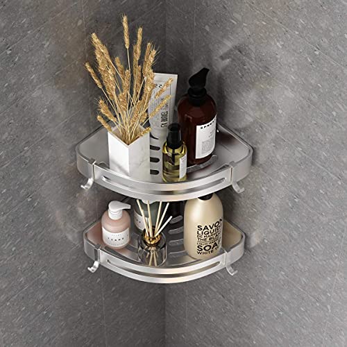 VOLPONE Shower Corner Shelf 2 Pack Bathroom Corner Shower Caddy No