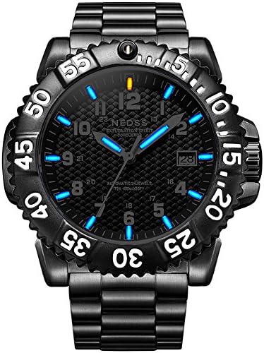 NEDSS wristwatch diver stainless steel Mechanical self-winding black dial 100m waterproof Men's watch