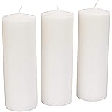 Amazon Basics Unscented Pillar Candles - 2.8" x 8", 3-Pack