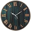 Hind Handicrafts - Hand Crafted Rustic Pine Wood Rope Wall Clock - Retro Non-Ticking Sweep Movement Roman Numerals…