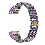For Fitbit Charge 2 Bands, bayite Replacement Metal Bands for Fitbit Charge 2, Colorful Style E
