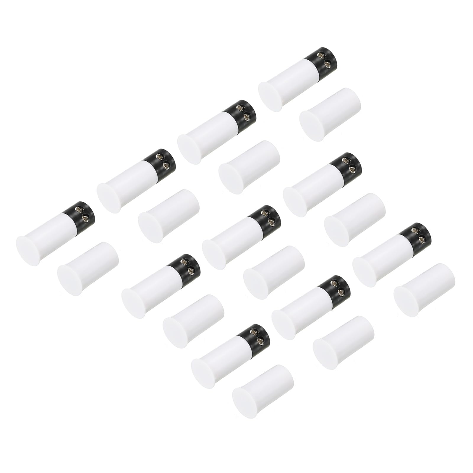 PATIKIL Magnetic Reed Switch, 10 Pack NC Wired Recessed Door Sensor Window Contact Switch for Alarm System, White Black