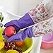 FireBee Rubber Cleaning Gloves Thick Waterproof Kitchen Dishwashing Gloves with Lining Household Latex Gloves (Purple Large,1 Pair)